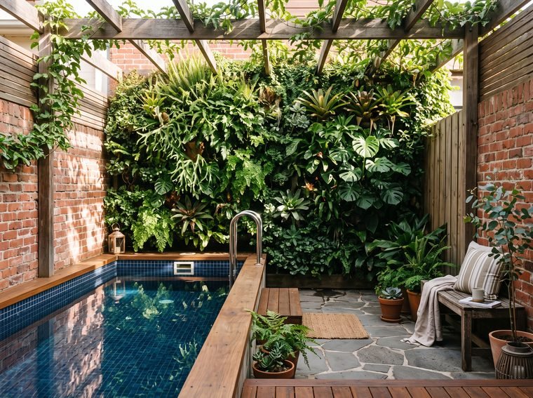 Plunge pool in a courtyard