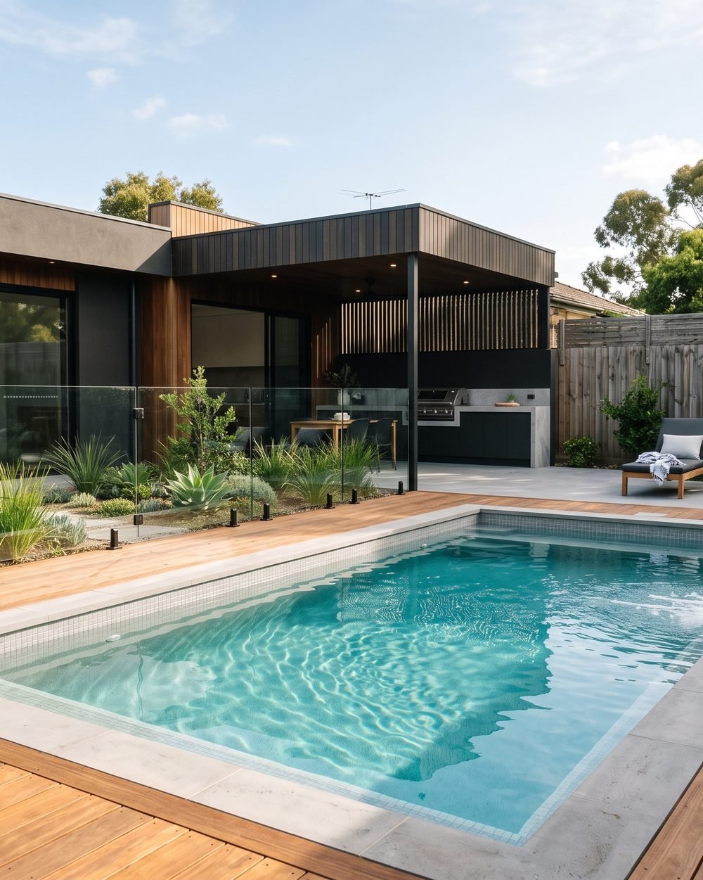 Finished pool in a north shore garden